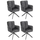 ronald verdult Polsterstühle 4er Set ALEX, Anthrazit - Schwarz - Stoffbezug - Metallgestell - 180 Grad drehbar - 4er Set