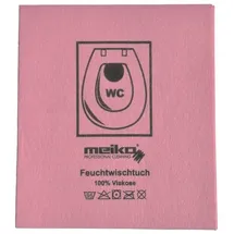 MEIKO Wischtuch Meiko Feuchtwischtuch rosa 35x40 cm MIT Piktogramm WC, antibakterielle Ausrüstung