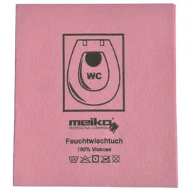 MEIKO Wischtuch Meiko Feuchtwischtuch rosa 35x40 cm MIT Piktogramm WC, antibakterielle Ausrüstung