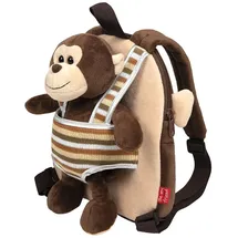 Perletti Monkey Max Plüschtier Rucksack 25 cm Braun