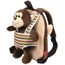 Perletti Monkey Max Plüschtier Rucksack 25 cm Braun
