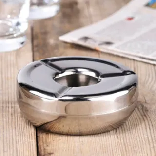 Hi Haushalt International Aschenbecher Ø12cm Edelstahl silber,