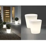 Beleuchteter Pflanzkübel Outdoor 2er Set Led Blumentopf Ø 28cm Terrassenleuchten