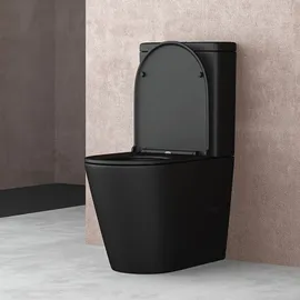 doporro Design Stand-WC mit WC-Sitz Schwarz
