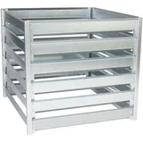 TIMBELA Komposter Garten Metall 704L – TIMBELA M800 Komposter 91 x 91 x H85 cm – Metallkomposter verzinkt, großer Kompostbehälter Garten, stabil, wetterfest