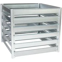 TIMBELA Komposter Garten Metall 704L – TIMBELA M800 Komposter 91 x 91 x H85 cm – Metallkomposter verzinkt, großer Kompostbehälter Garten, stabil, wetterfest