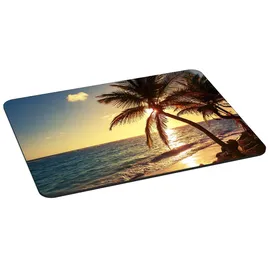PEDEA Gaming und Office Mauspad - 350 x 260 mm - mit vernähten Rändern und rutschfester Unterseite, Beach