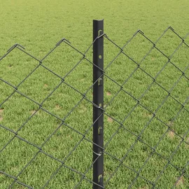 vidaXL Zaun 0,8 x 10 m Grau/Stahl