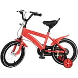 CUMELLIIR Kinderfahrrad 14 Zoll, Kinderfahrrad mit Stützrädern ab 4 Jahre, Fahrrad für 3 Jährige mit Auto-Glocke, Kinderfahrrad für Jungen Mädchen, Ab 3-6 Jahre, Rot