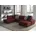 Wohnlandschaft Mikrofaser U-Form 3-Sitzer rot