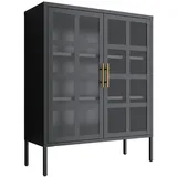 mein-regal Highboard Schwarz, Metall, 35x110x90 cm CE, Wohnzimmer, Kommoden & Sideboards, Highboards