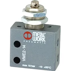 Riegler 3/2-Miniventil, mech., Stößel, Schalttafeleinbau,NC 4 mm seitl.