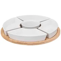 SECRET DE GOURMET Rundes 6-teiliges Snack-Set aus Bambus