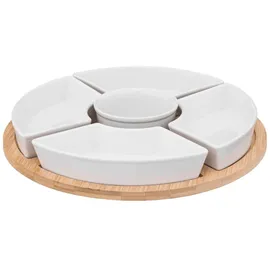 SECRET DE GOURMET Rundes 6-teiliges Snack-Set aus Bambus