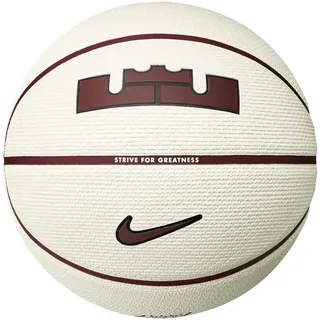 Nike Playground 8P Lebron James – Outdoor Street Basketball – Robuster Trainings Basketball – Deflated geliefert, Sail/Dark Team Red/Black/Dark Team Red, 7