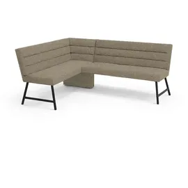 OTTO home Eckbank OTTO HOME "Oregon Küchenbank, Polsterbank, Esszimmerbank, 177x140 cm", grau, B:177cm H:90cm T:140cm, Massivholz, Metall, Polyester, Sitzbänke, Eckbank, Moderne Bank und Farben, Sitzplatzanzahl: 4/5, Frei in Raum stellbar