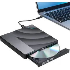 Externes CD DVD Laufwerk, WELIKERA Tragbarer DVD/CD Brenner mit USB 3.0 und Type-C, DVD Brenner Plug and Play für Laptop, Desktop Mac, iOS, Window...