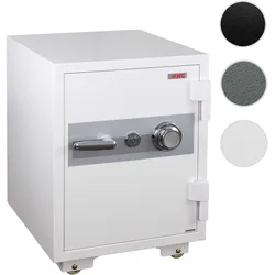 Tresor HWC-L48, feuerfest (60min) Safe Geldschrank Doppelbolzenverriegelung, 84kg Metall 68x48x47cm 48L ~ wei√ü