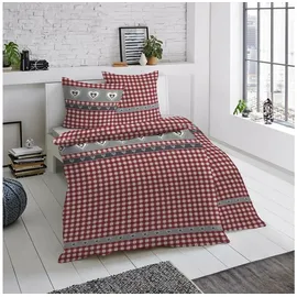 Traumschlaf Landhausherzen rot 155 x 220 cm + 80 x 80 cm