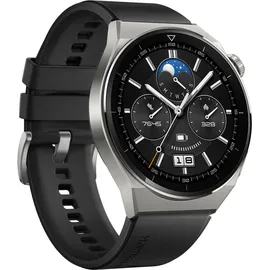 Huawei Watch GT 3 Pro 46 mm titangrau Flouroelastomer Armband schwarz