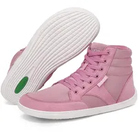 SAGUARO Barfußschuhe Damen Herren - Barfuss Schuhe Damen Outdoor Barfusschuhe High-Top Barefoot Shoes mit Zero-Drop Sohle Rosa, Gr.40 - 40 EU