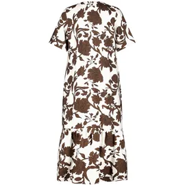Cartoon Midikleid Floralmuster Braun/Weiß 40