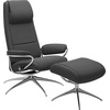 Relaxsessel STRESSLESS Sessel Gr. ROHLEDER Stoff Q2 FARON, Rela x funktion-Drehfunktion-PlusTMSystem-Gleitsystem-Höhenverstellung, B/H/T: cm x cm x 74 cm, grau (dark grey q2 faron) Lesesessel und Relaxsessel mit Home Office Base, Größe M, Gestell Chrom