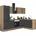 kochstation Winkelküche Florida L-Form 280 cm schwarz