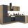 kochstation Winkelküche Florida L-Form 280 cm schwarz