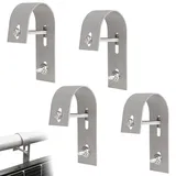 Solarmodul Halterung Balkon, Solarpanel Halterung Haken Balkon, Edelstahl Balkonhaken für Eckig Balkongeländer, Solar Befestigung Balkonkraftwerk PV Halterung Geländer Haken Solar Balkonhalterung (B)