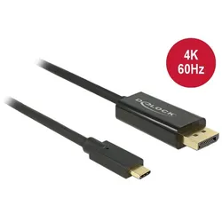Adapterkabel USB-C Stecker  Displayport Stecker (DP Alt Mode) 4K 60Hz schwarz - Länge: 2,0m