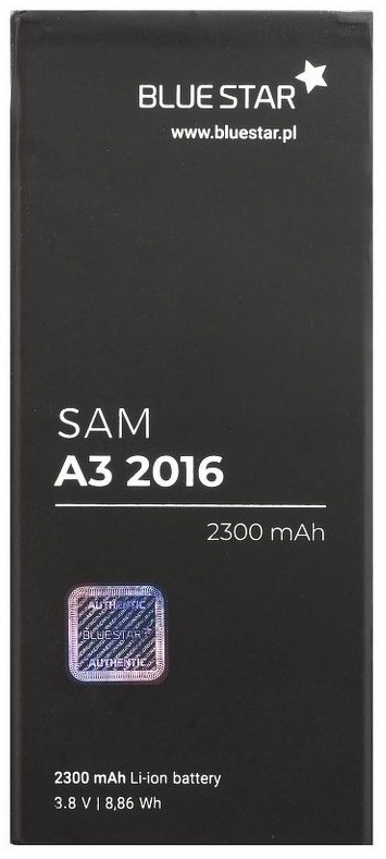 BlueStar Bluestar Akku Ersatz kompatibel mit Samsung Galaxy A3 2016 2300 mAh Austausch Batterie Accu A310F Smartphone-Akku