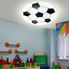 GLOBO Kinder Decken Lampe DIMMBAR Fußball Glas Leuchte FERNBEDIENUNG im Set inkl. RGB LED Leuchtmittel