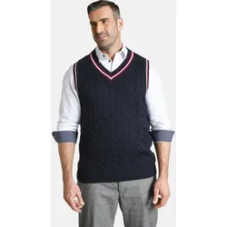 Pullunder CHARLES COLBY "Pullunder EARL CONSTANTINE", Herren, Gr. L, blau (dunkelblau), Obermaterial: 55% Polyacryl PAN. 45% Baumwolle CO., unifarben, klassisch, normal, V-Ausschnitt, ohne Ärmel, Pullover