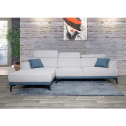 Sofa MCW-G44, Couch Ecksofa L-Form, Liegefläche Nosagfederung Taschenfederkern Teppich verstellbar 277cm ~ links, hellgrau