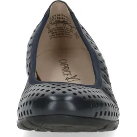 CAPRICE Damen Ballerinas aus Leder Bequem, Blau (Ocean Nappa), 38 EU