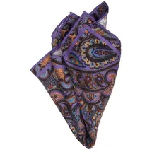 bgents Einstecktuch Handrolliertes Einstecktuch aus Seiden-Twill mit Paisley-Muster, Besondere Farbbrillanz lila