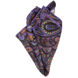 bgents Einstecktuch Handrolliertes Einstecktuch aus Seiden-Twill mit Paisley-Muster, Besondere Farbbrillanz lila