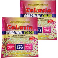 2 x Cekasin Gardinen-Color, Gardinen-Waschmittel, Farbauffrischung, Waschpulver