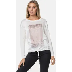 Langarmshirt DECAY, Damen, Gr. L, weiß, 65% Viskose, 35% Polyester, bedruckt, normal, Rundhals, Langarm, Shirts, mit tollem Frontprint
