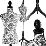 Tectake tectake® Schneiderpuppe, Torso, aus Schaumstoff, höhenverstellbar, 133 - 168 cm