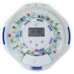 Nedis SmartLife Pillenspender - Wi-Fi - 28 Fächer - Anzahl der Alarmzeiten: 9 Weckzeiten pro Tag - Licht / Piep / Stimme - LCD-Anzeige - Weiss