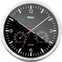 MEBUS Wanduhr schwarz D: ca. 25 cm, Ø schwarz
