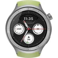 Motorola moto watch Silber 47 mm BT Fluorelastome/Edelstahl Matte Silver + PANTONE Herbal Garden band