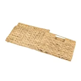 HMF Aufbewahrungskorb, faltbarer Korb geflochten aus Wasserhyazinthe Seegras, 4er Set, Größe m, 32 x 23 x 20 cm