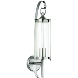 Wand Lampe Glas Edelstahl Außen Balkon Beleuchtung Terrassen Laterne Leuchte im Set inklusive LED Leuchtmittel