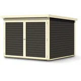 Karibu Fahrradgarage für 4 Räder - 212,5x216,5x167cm - weiß - Fichtenholz / Holz
