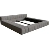 DeLife Polsterbettgestell Espazio 180x200 cm Bouclé Silbergrau mit Stauraum