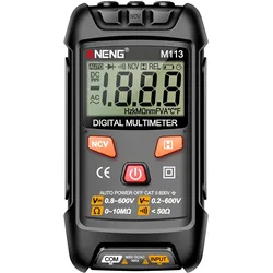 ANENG M113 Digitaler Mini-Multimeter-Tester, intelligenter ACDC-Spannungsmesser, 1999, zählt LCD-Spannung schwarz