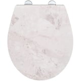 Wenko WC-Sitz mit Absenkautomatik White Marble weiß